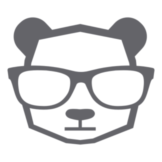 Intellectual Panda Wearing Glasses Decal (Grey)